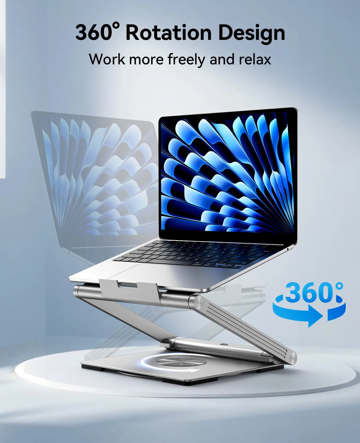 4URPC DSC010 Laptop Docking Station Stand 7-in-1 USB-C Hub & Foldable Stand