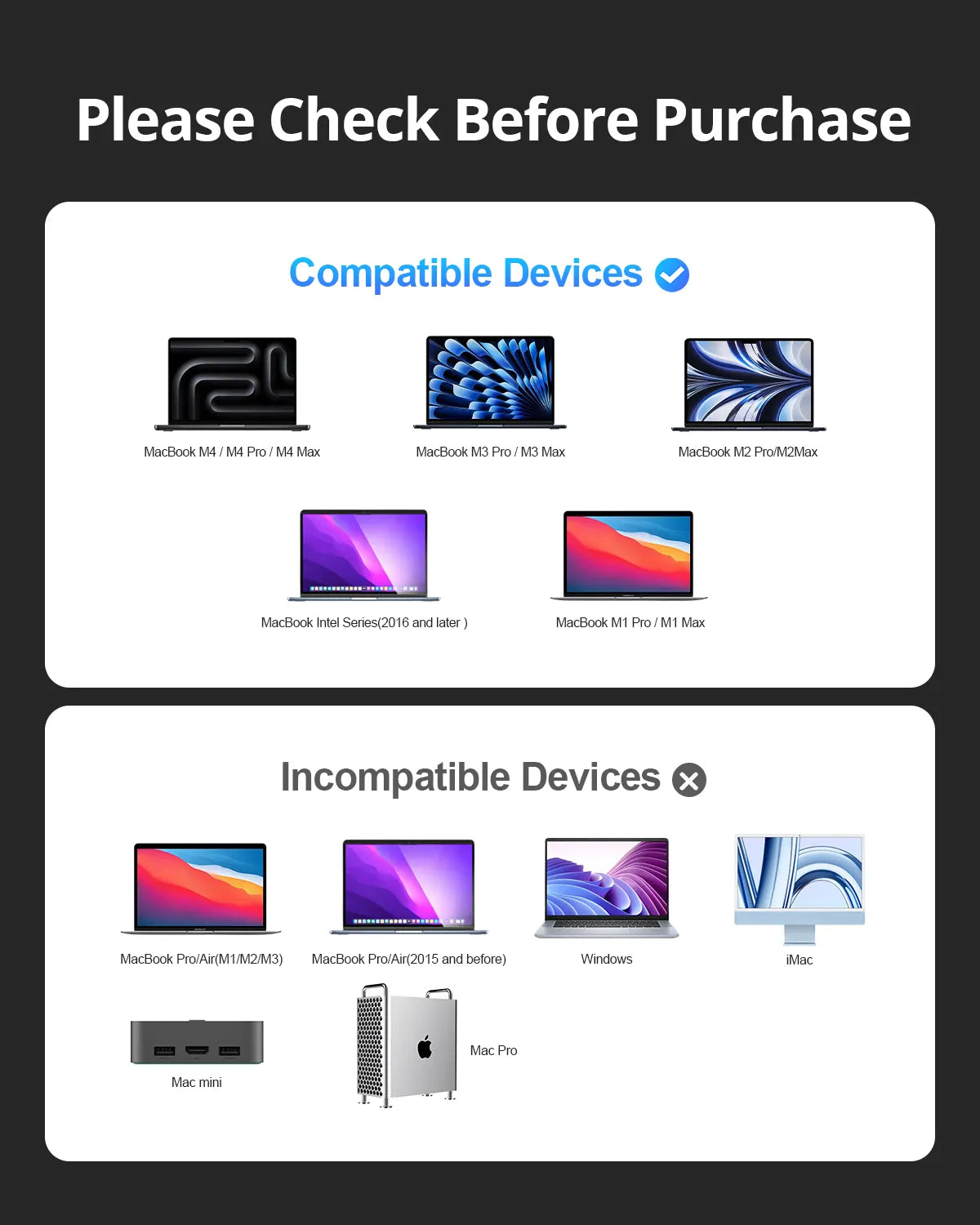 DSC015 MacBook Pro Docking Station Dual Monitor Vertical USB C Docking Station