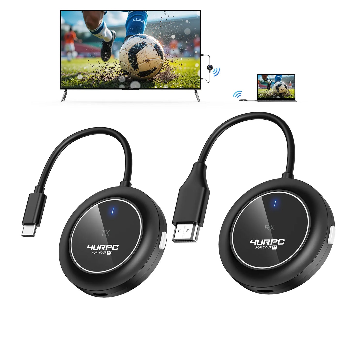 SP004K Wireless HDMI Transmitter and Receiver 4K@30Hz, 2.4G/5G, Plug & Play