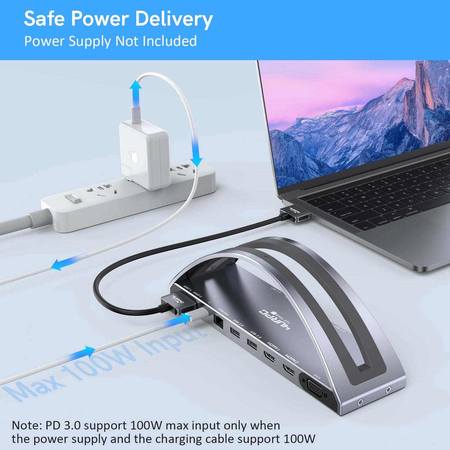 ZC01 USB C docking station safe power delivery