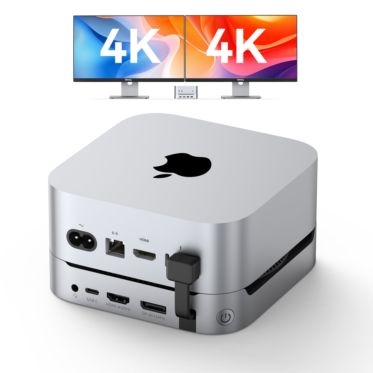4URPC Mac mini M6, M5 Pro, M4 Dock with 8TB M.2 NVMe SSD Enclosure