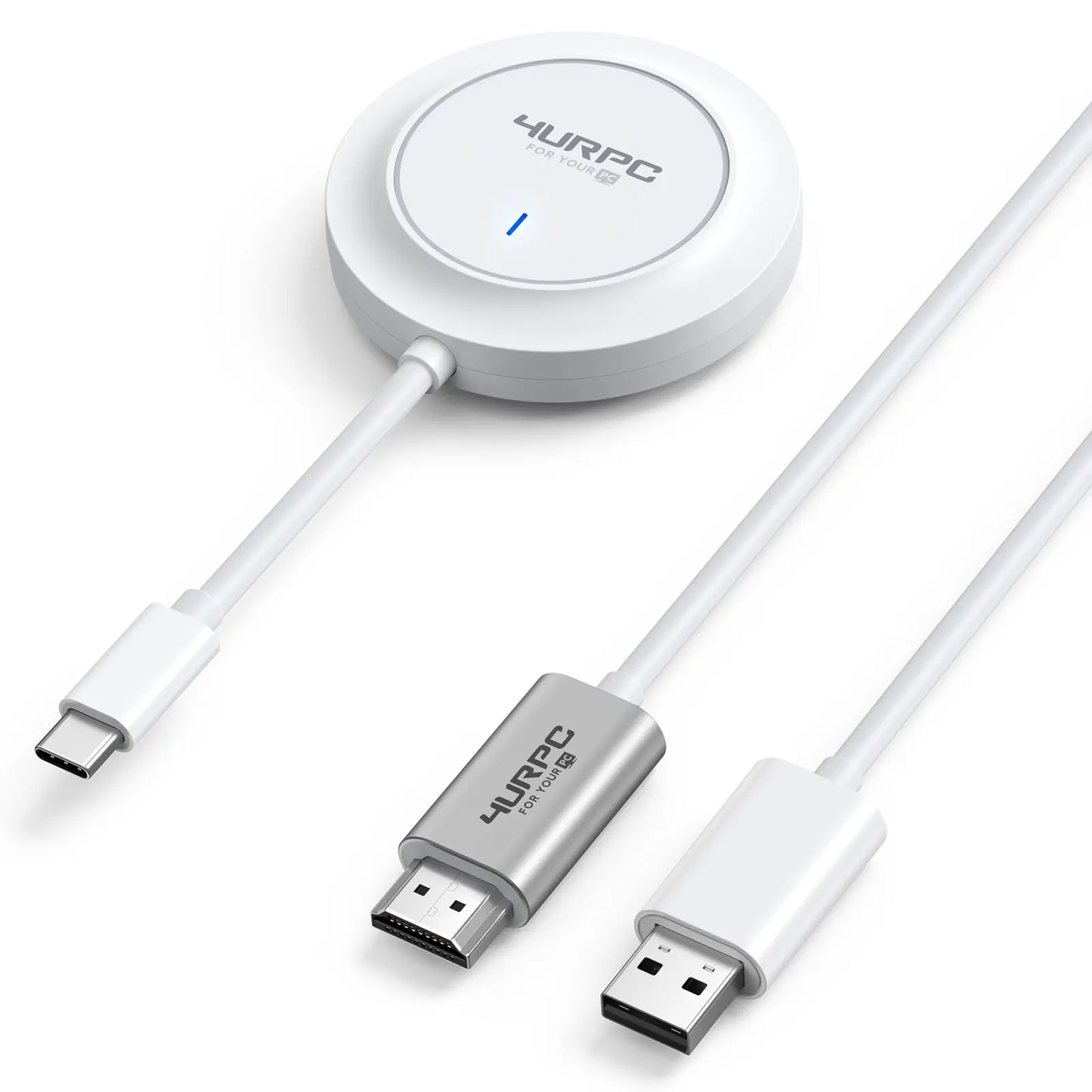 4URPC Plug & Play Wireless HDMI Transmitter and Receiver, 5G USB C Wireless Display Adapter