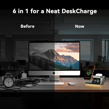 DCG01 Alarm Clock MagSafe Charging Station for iPhone & AirPods & Apple Watch