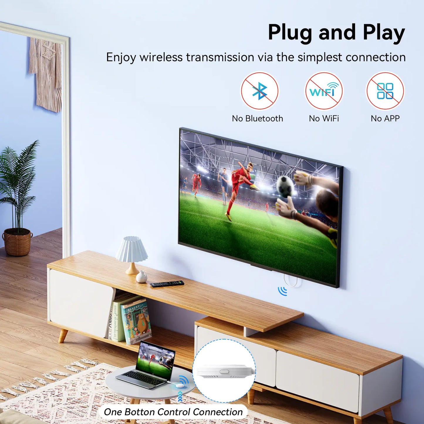SP002 Wireless HDMI Transmitter and Receiver 2.4G/5G, No WiFi/Apps Needed