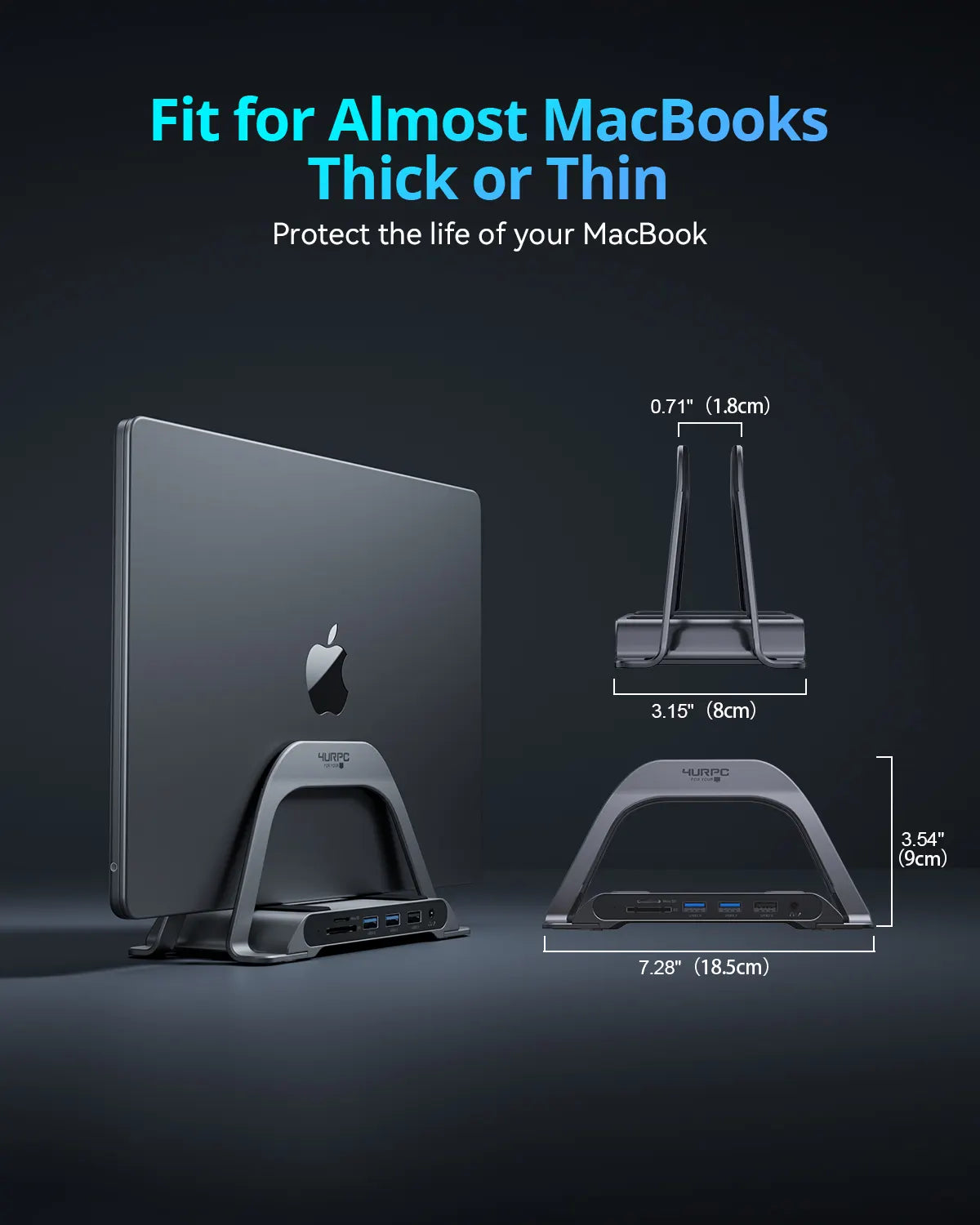 DSC015 MacBook Pro Docking Station Dual Monitor Vertical USB C Docking Station