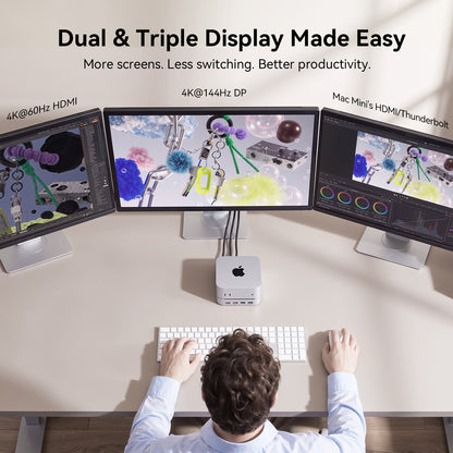 4URPC Mac mini M6, M5 Pro, M4 Dock with 8TB M.2 NVMe SSD Enclosure