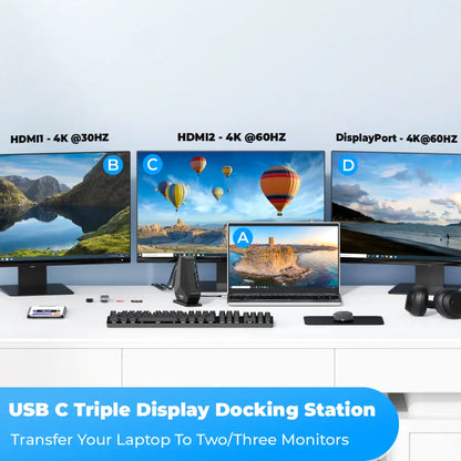 4urpc USB C triple display docking station DS-C02