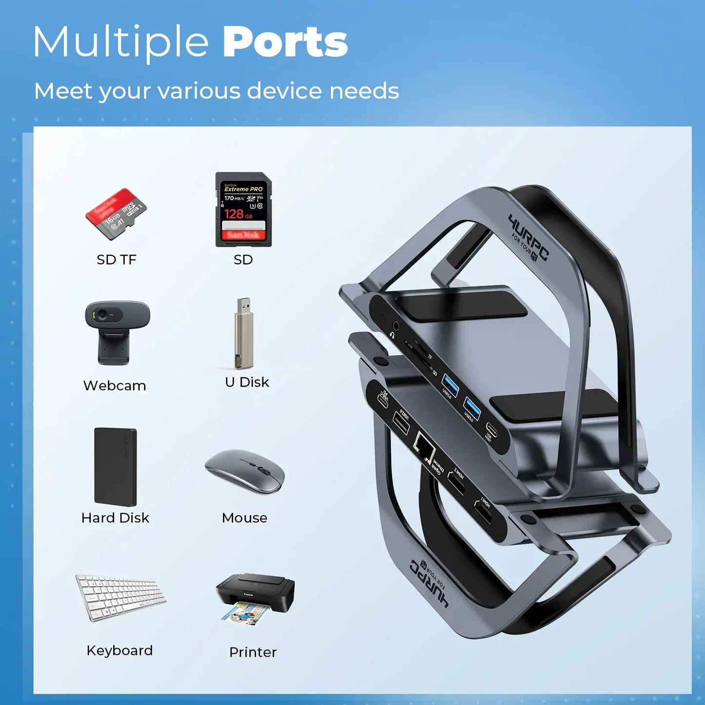 4urpc usb c docking station dual monitor with multiple ports