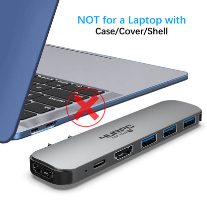 4URPC Dual Monitor USB C Adapter Hub Docking Station 6in2 4K for MacBook Pro Air HU-102