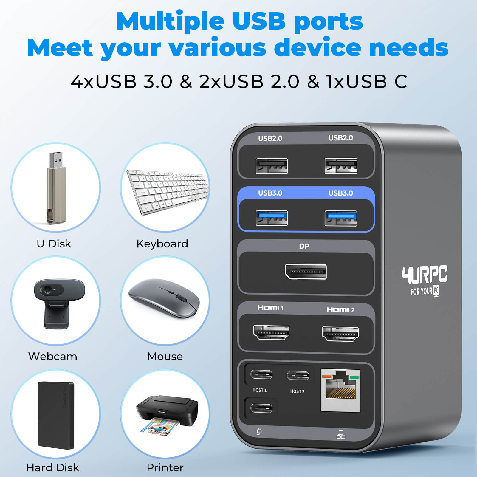 DSC03 Docking Station with Multiple USB ports Meet your various device needs