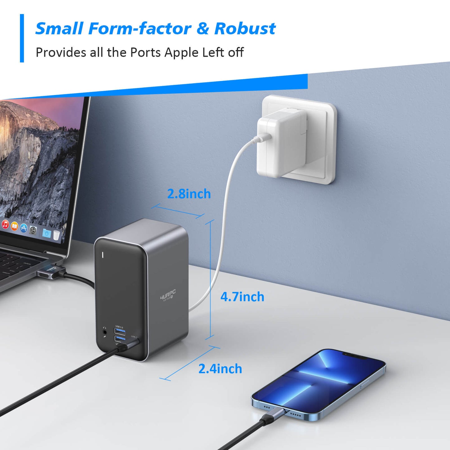 USB C Laptop Docking Station Small Form-factor and Robust